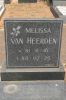 Melissa van Heerden (b. 16 Nov 1981, d. 25 Jul 1984).
